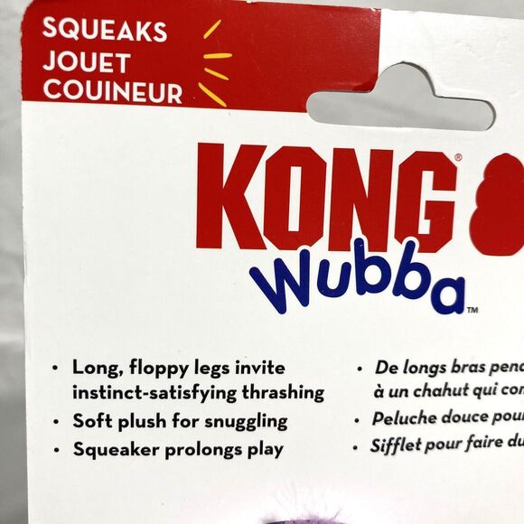 KONG Wubba Plush Squeaky Octopus Dog Toy Interactive Tug & Fetch Size Small Cute - Picture 4 of 16